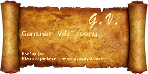 Gantner Vázsony névjegykártya